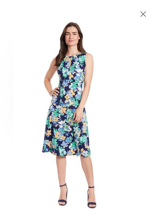 London Times Dresses & Skirts - London Times Keyhole Pleat-Neck A-Line Dress $60 BNWT